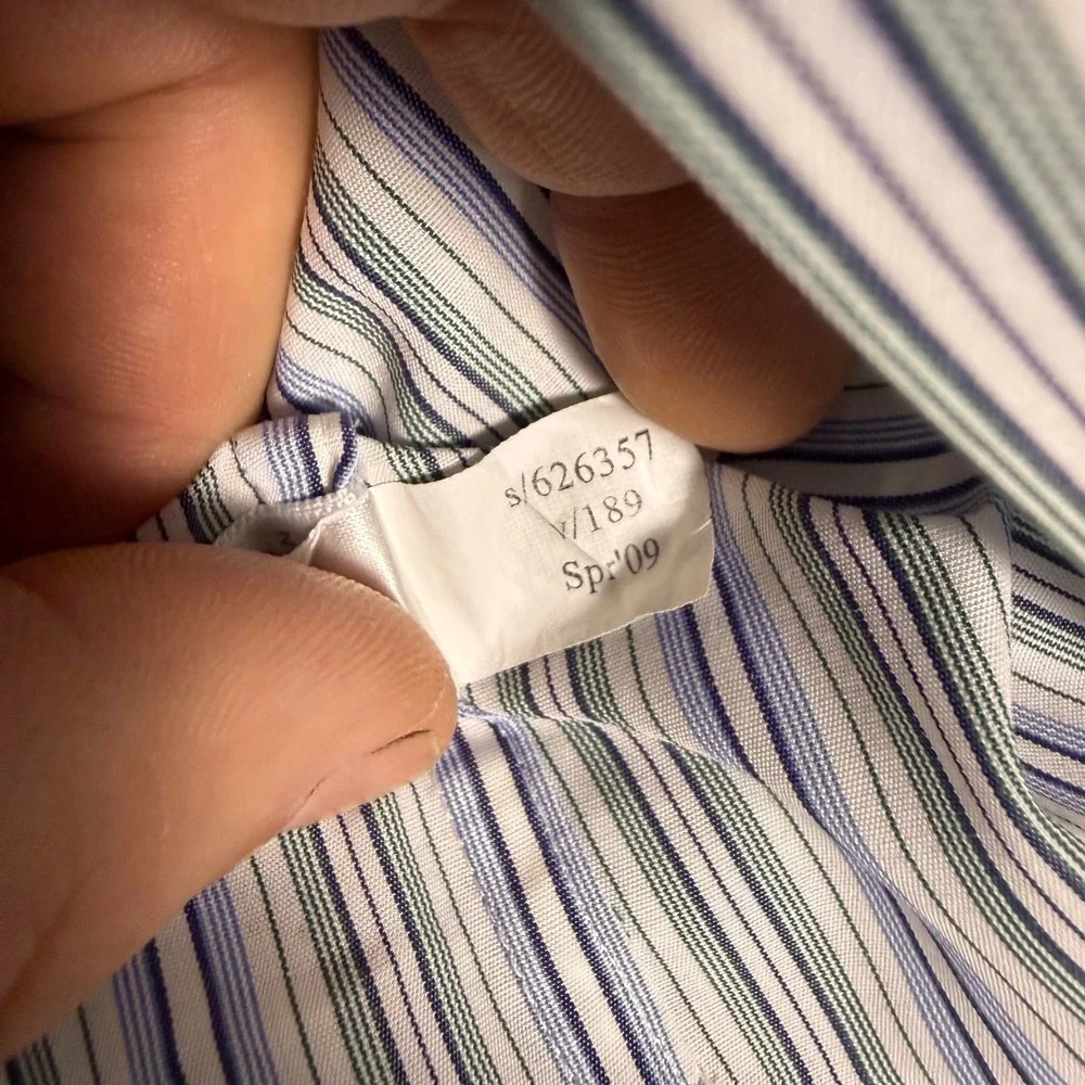 Banana Republic Slim Fit Albini Italian Fabric Striped Shirt Mens M 15-15.5 7.99